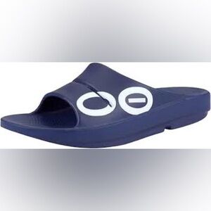 *OOFOS* Men’s Navy OOahh Sport Slide Sandals w/ White Accents Size 11